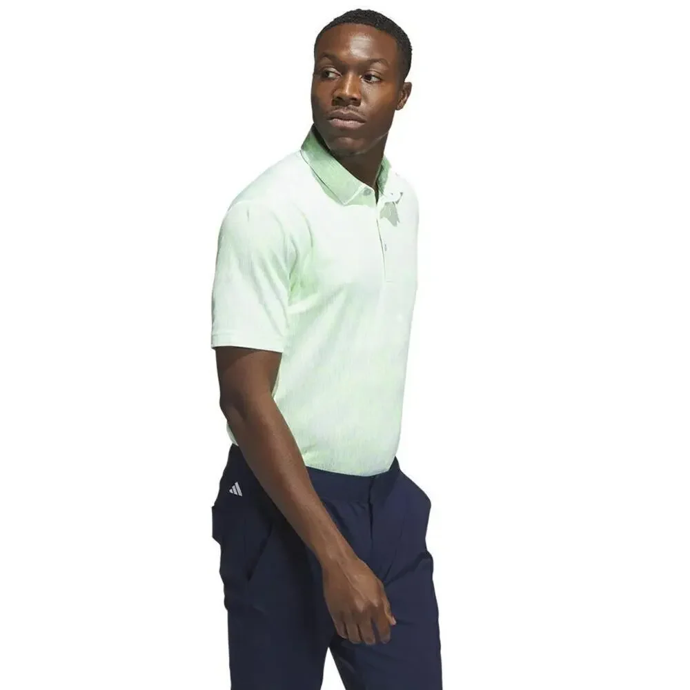 Adidas Golf Polo Green Jacquard Aerial Medium NWT